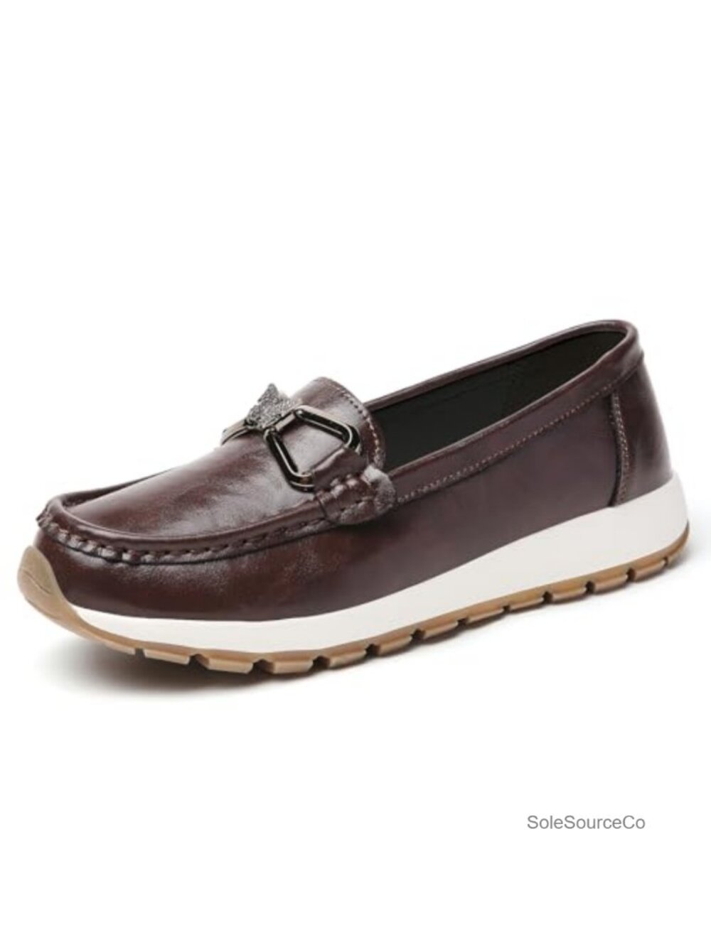 Women's Slip On Loafers with Metal Buckle Star Detail Comfort Flats
